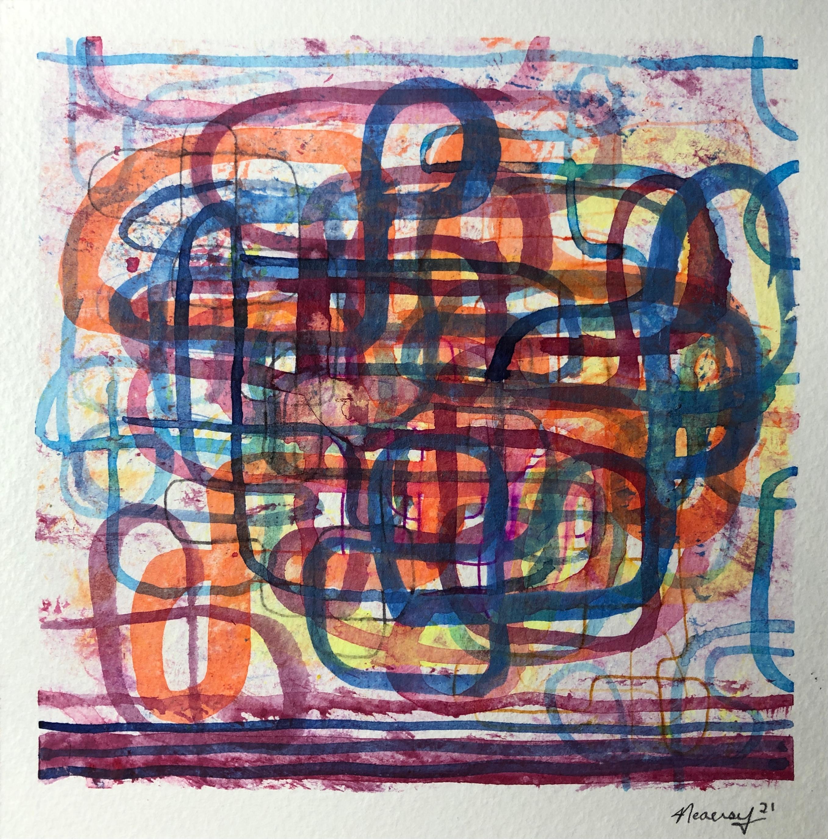 JB Nearsy Abstract Painting - Holy Bandana (abstract, post graffiti, expressionism, contemporary art)