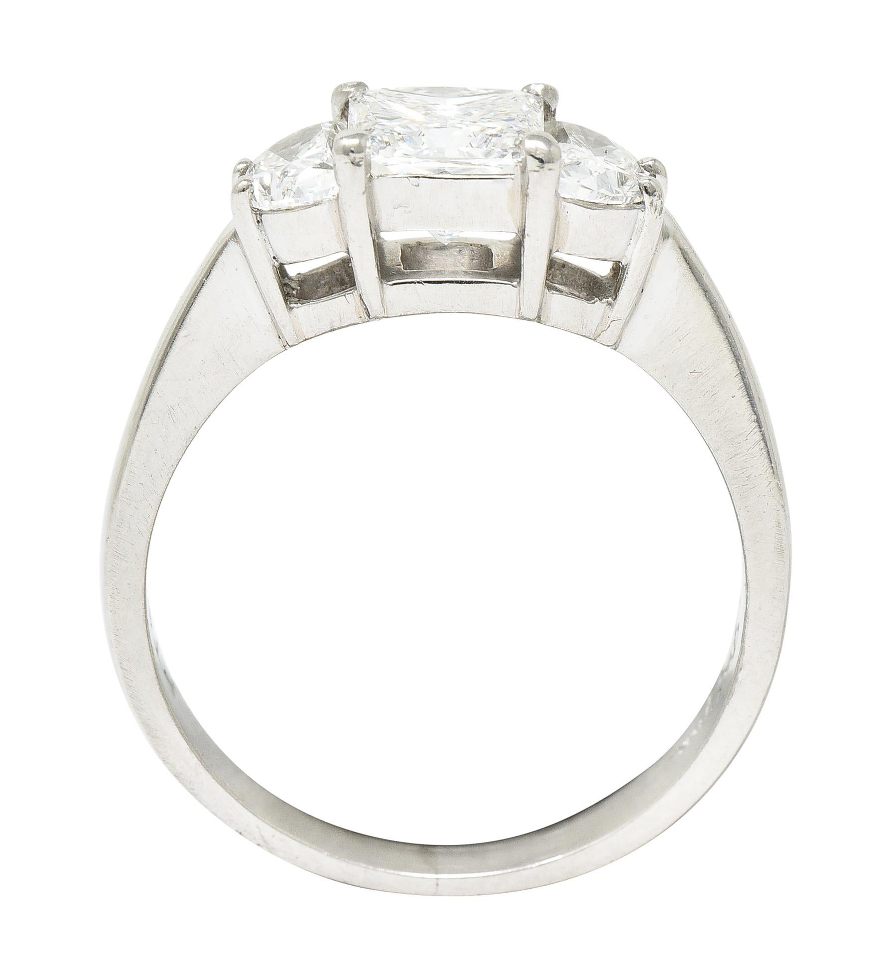 JB Star 1.55 Carats Princess Cut Diamond Platinum Engagement Ring GIA 5