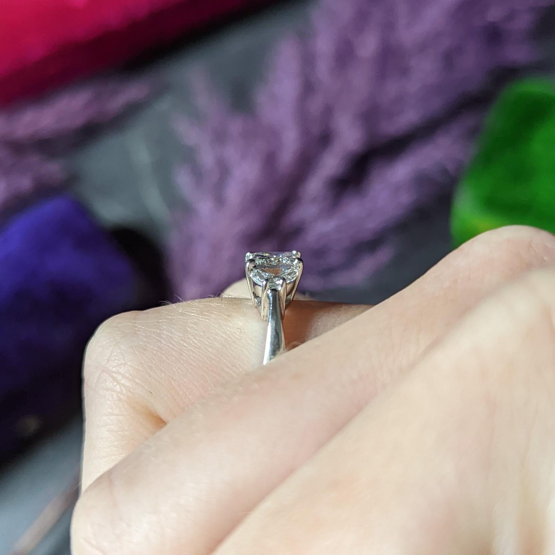 JB Star 1.55 Carats Princess Cut Diamond Platinum Engagement Ring GIA 9