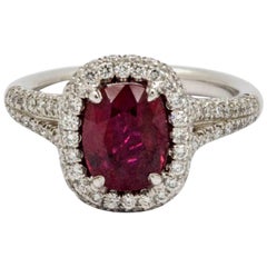 JB Star 2.10 Carat Ruby and Diamond Platinum Ring