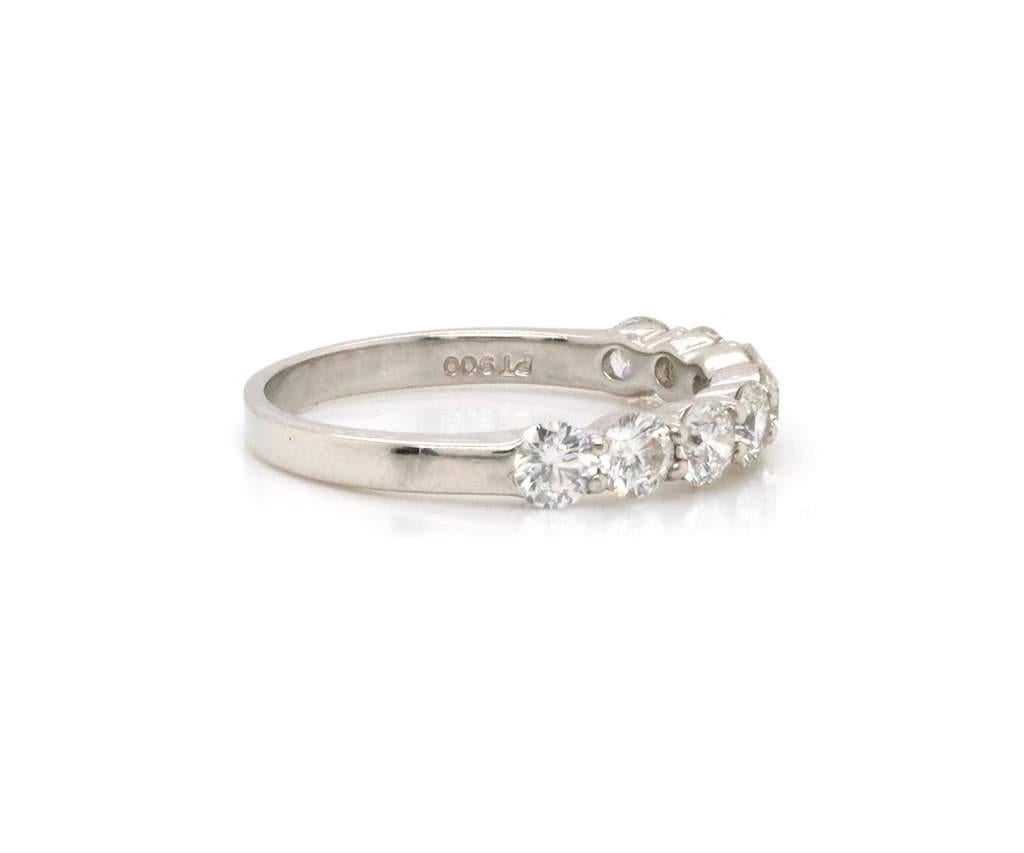 Round Cut JB Star 8 Stone Diamond Band at 1.25 CTW in Platinum For Sale