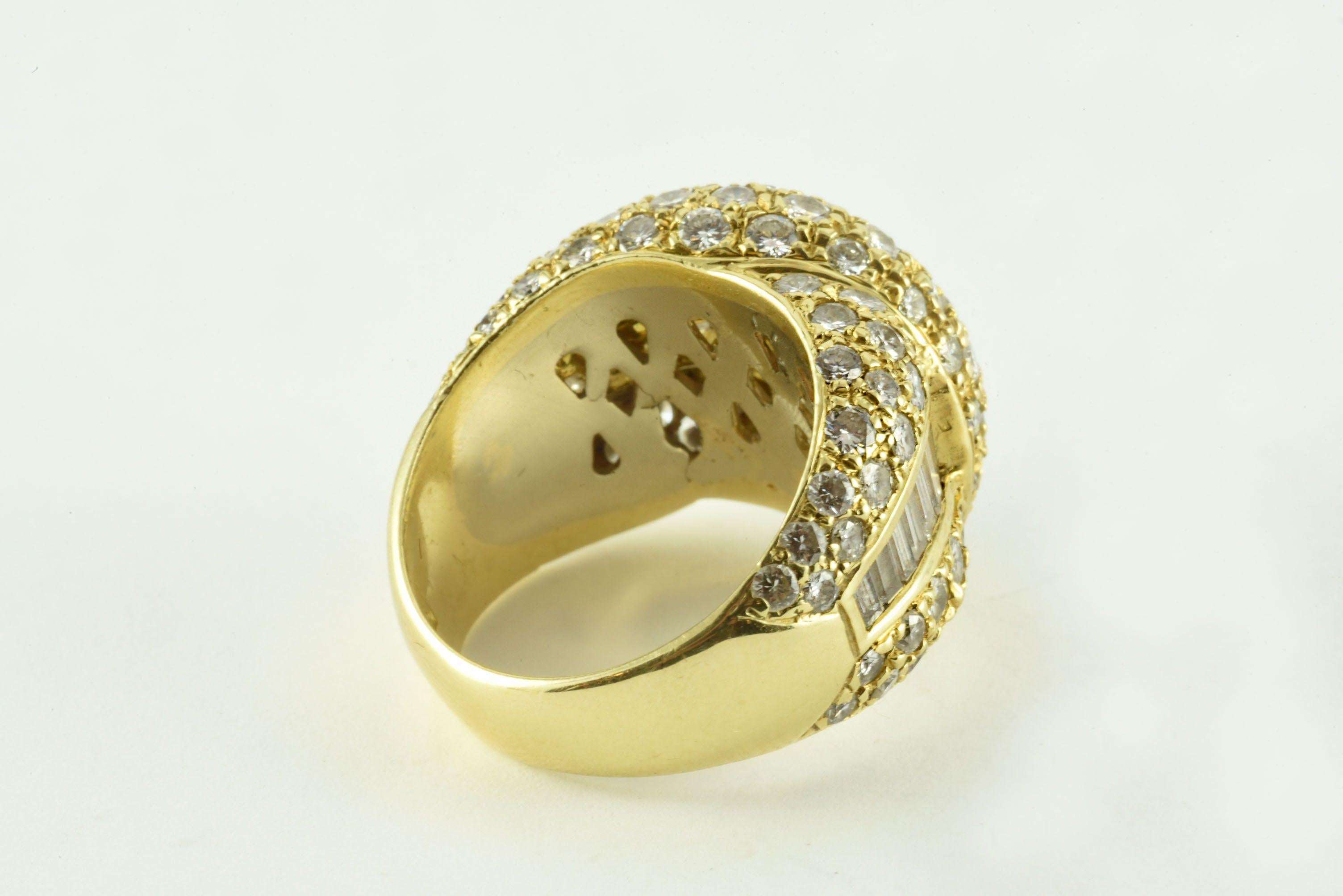 Mixed Cut JB Star Diamond and 18kt Yellow Gold Cocktail Ring