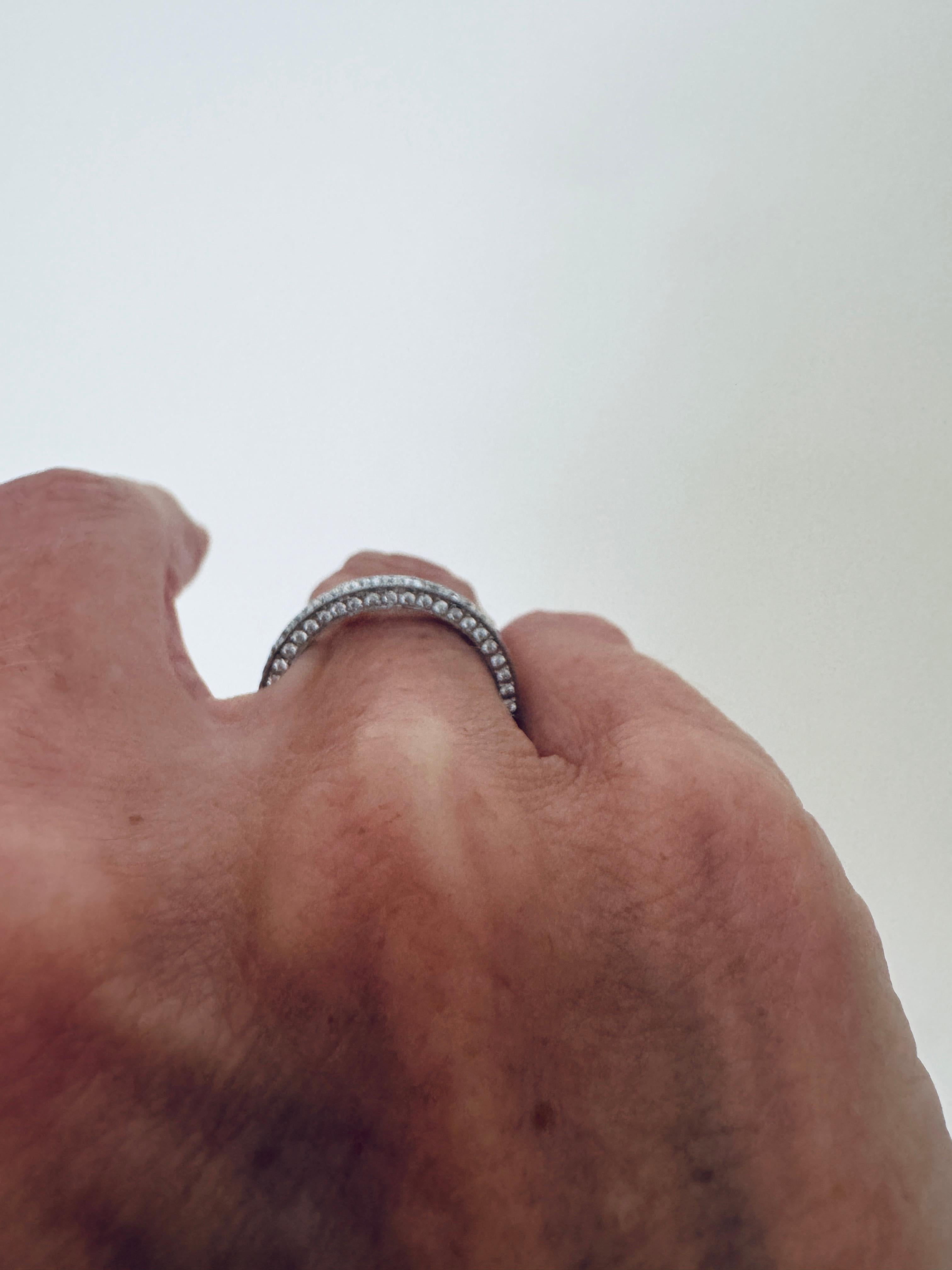 Women's JB Star Diamond and Platinum Three Sided Eternity Band For Sale