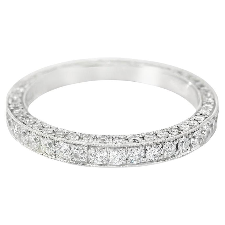 JB Star Diamond and Platinum Three Sided Eternity Band