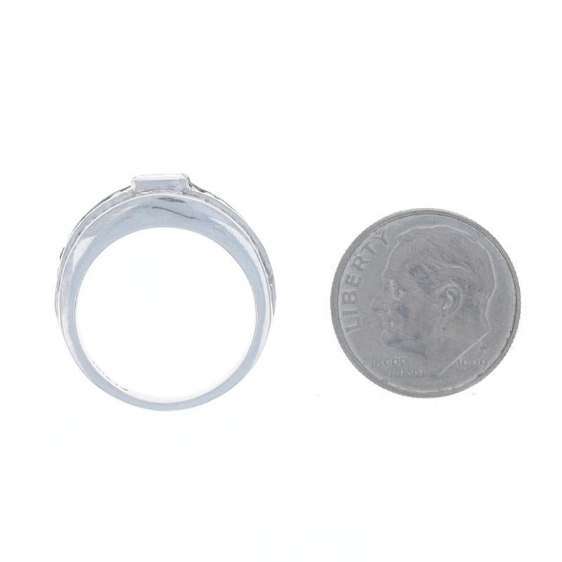 JB Star Emerald Diamond Stripe Cluster Cocktail Band Platinum 900 2.30ctw Ring en vente 1