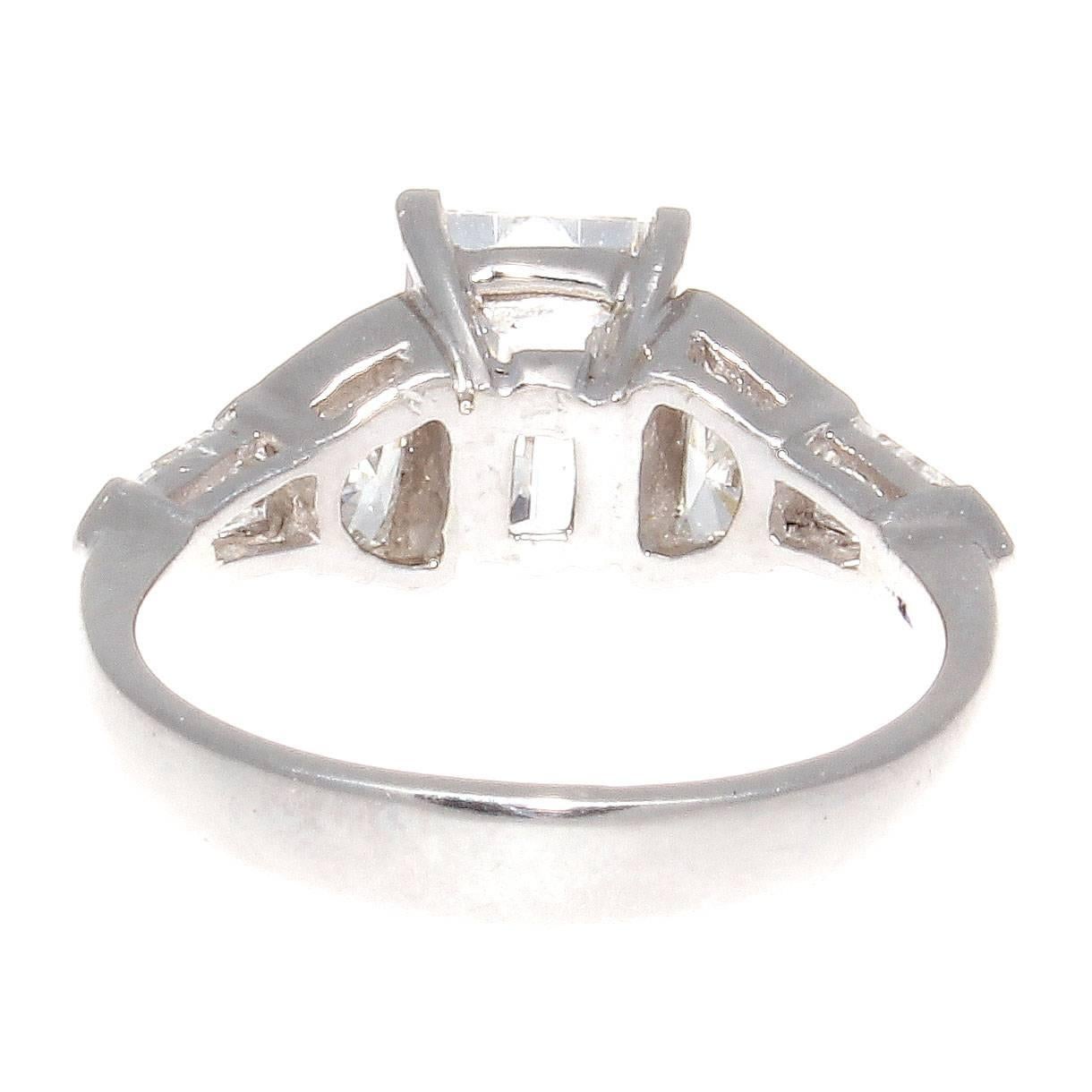 JB Star GIA 2.07 Carat E VS2 Emerald Cut Diamond Platinum Engagement Ring In Excellent Condition In Beverly Hills, CA