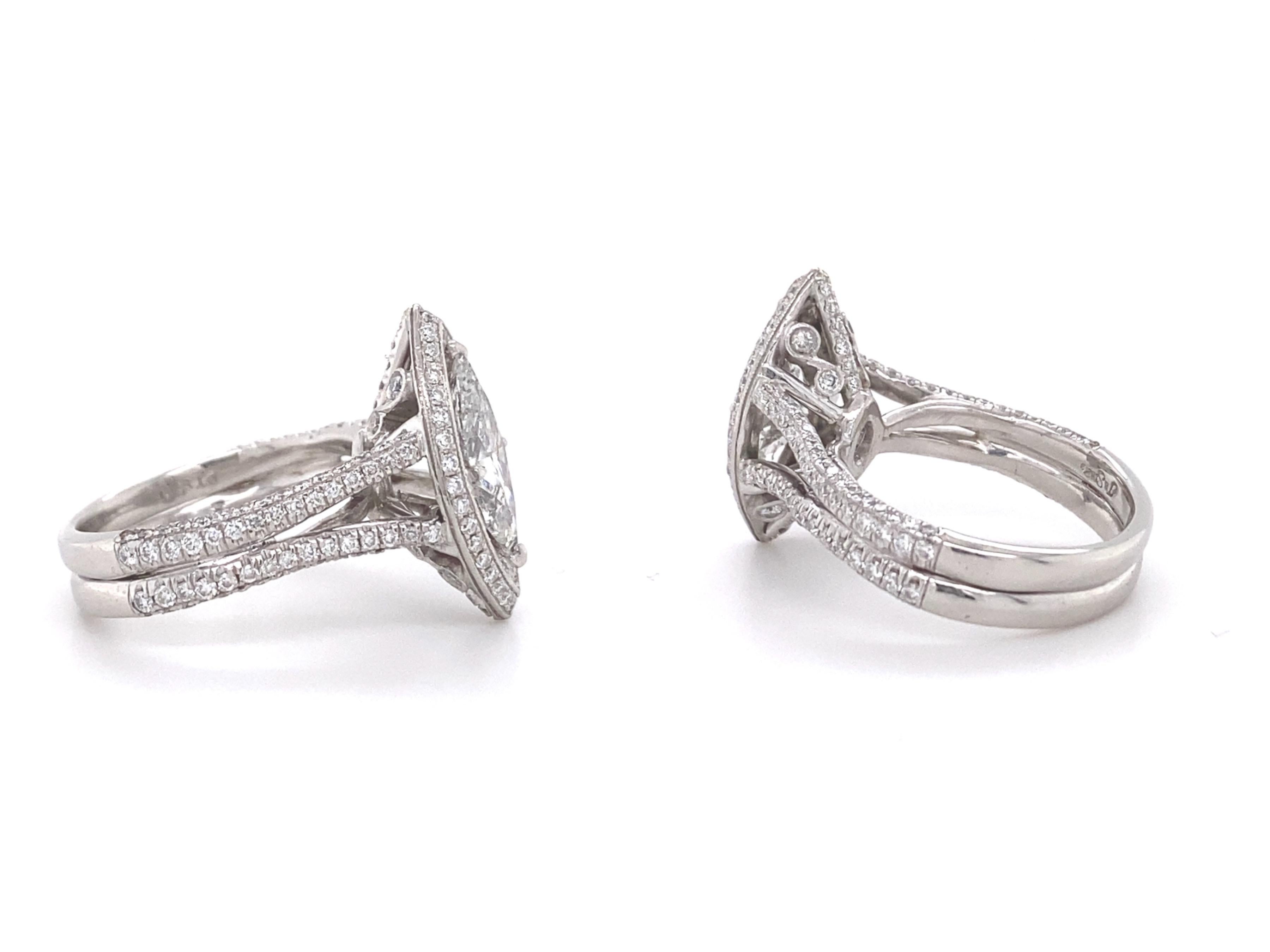 J.B. Star Marquise Diamond 2.35 Carat Diamond Engagement Ring Platinum 3