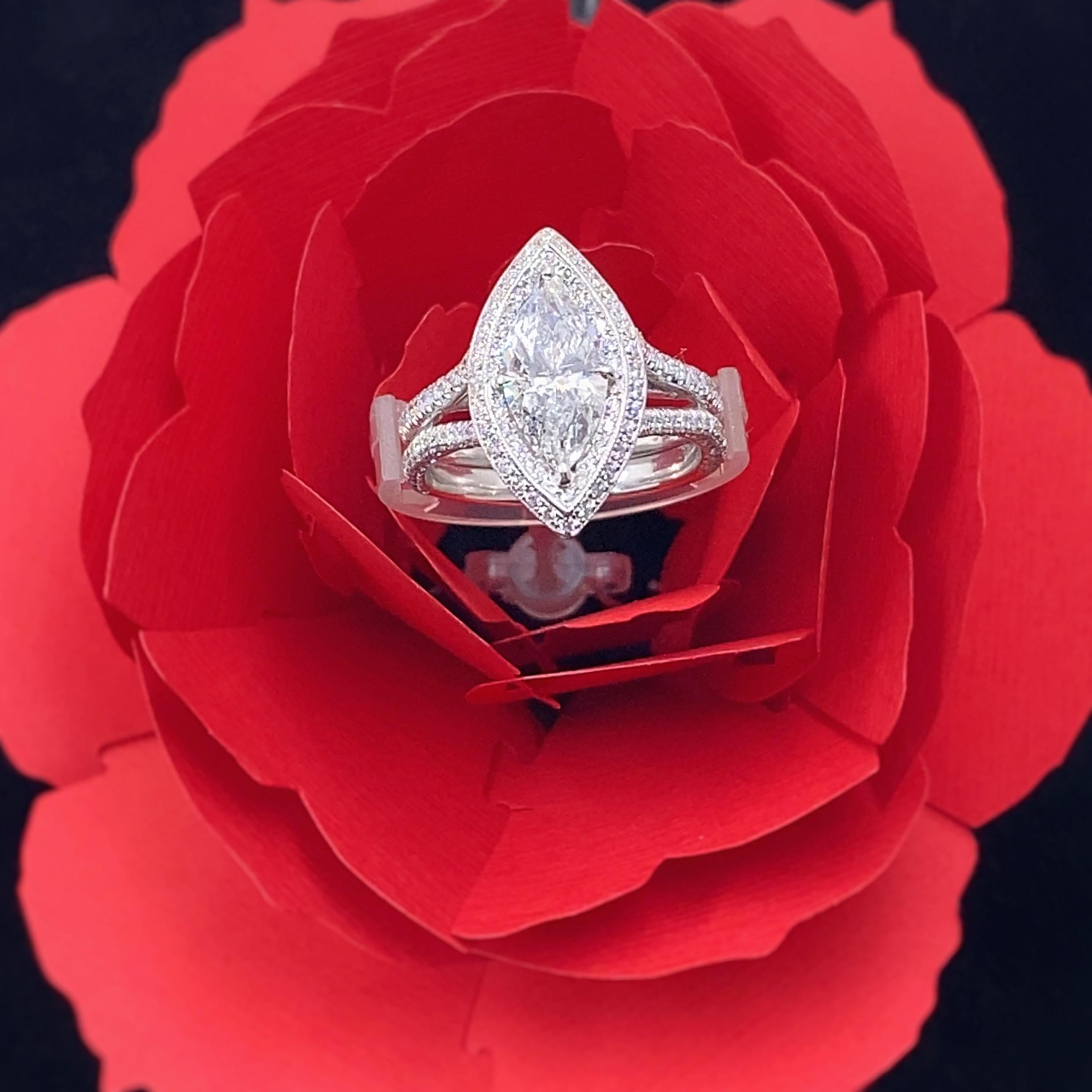 J.B. Star Marquise Diamond 2.35 Carat Diamond Engagement Ring Platinum 5