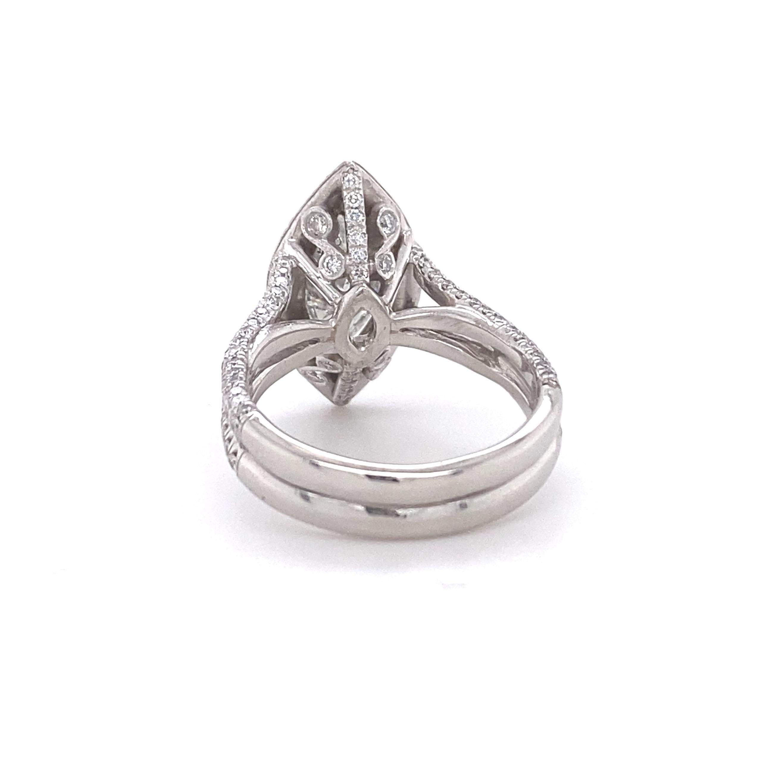 Marquise Cut J.B. Star Marquise Diamond 2.35 Carat Diamond Engagement Ring Platinum
