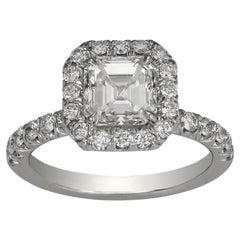 JB Star Platinum Asscher Cut Diamond Engagement Ring