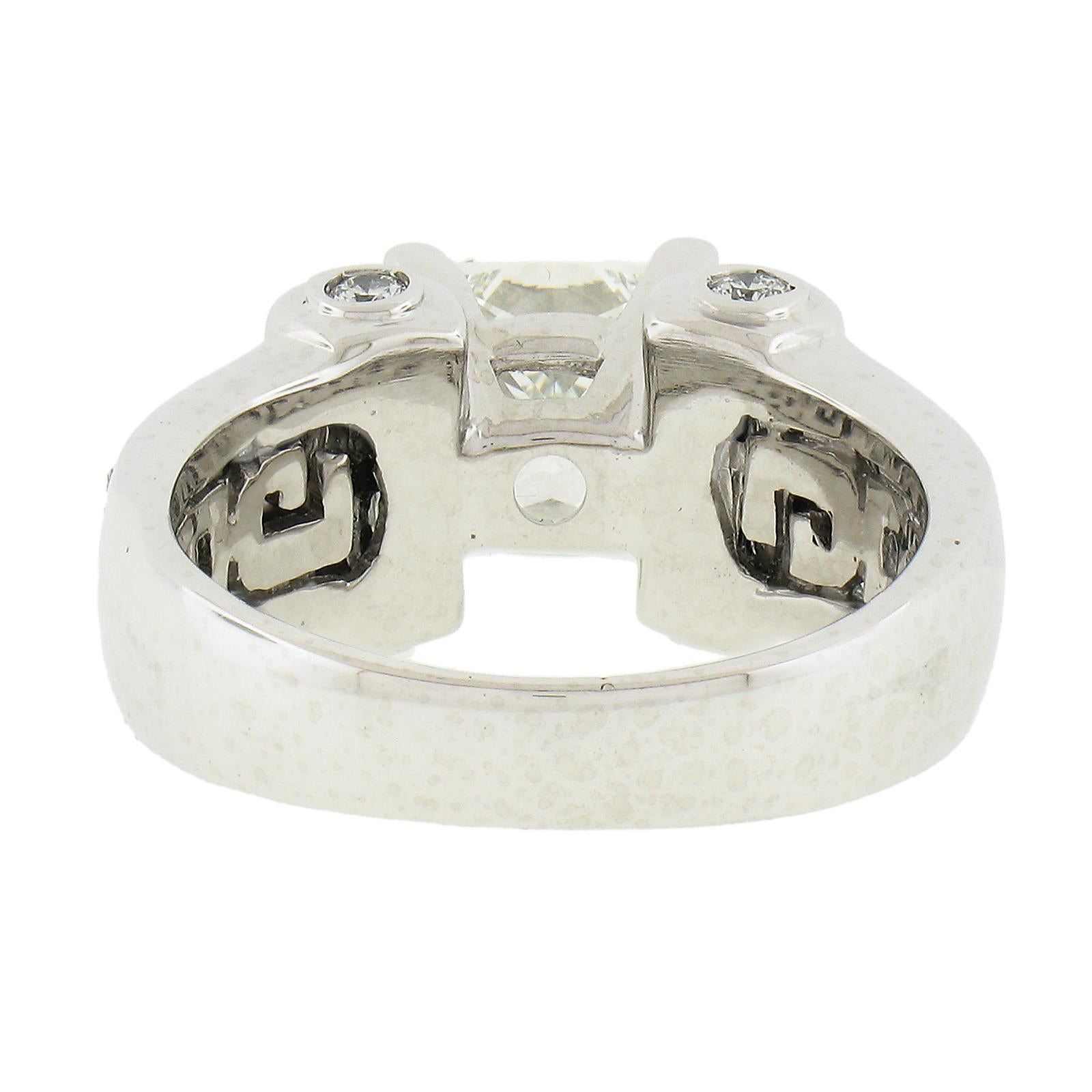 Jb Star Platinum Gia 3.91ctw Princess Cut Diamond Statement Engagement Ring 3