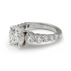 JB Star Platinum Graduated Diamond Engagement Ring with 3.20ct Diamond Center