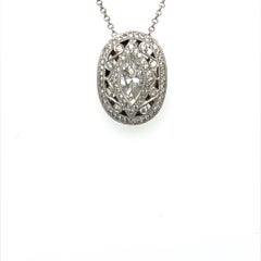Marquise Diamond Pendant in Platinum