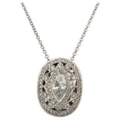 Used Marquise Diamond Pendant in Platinum