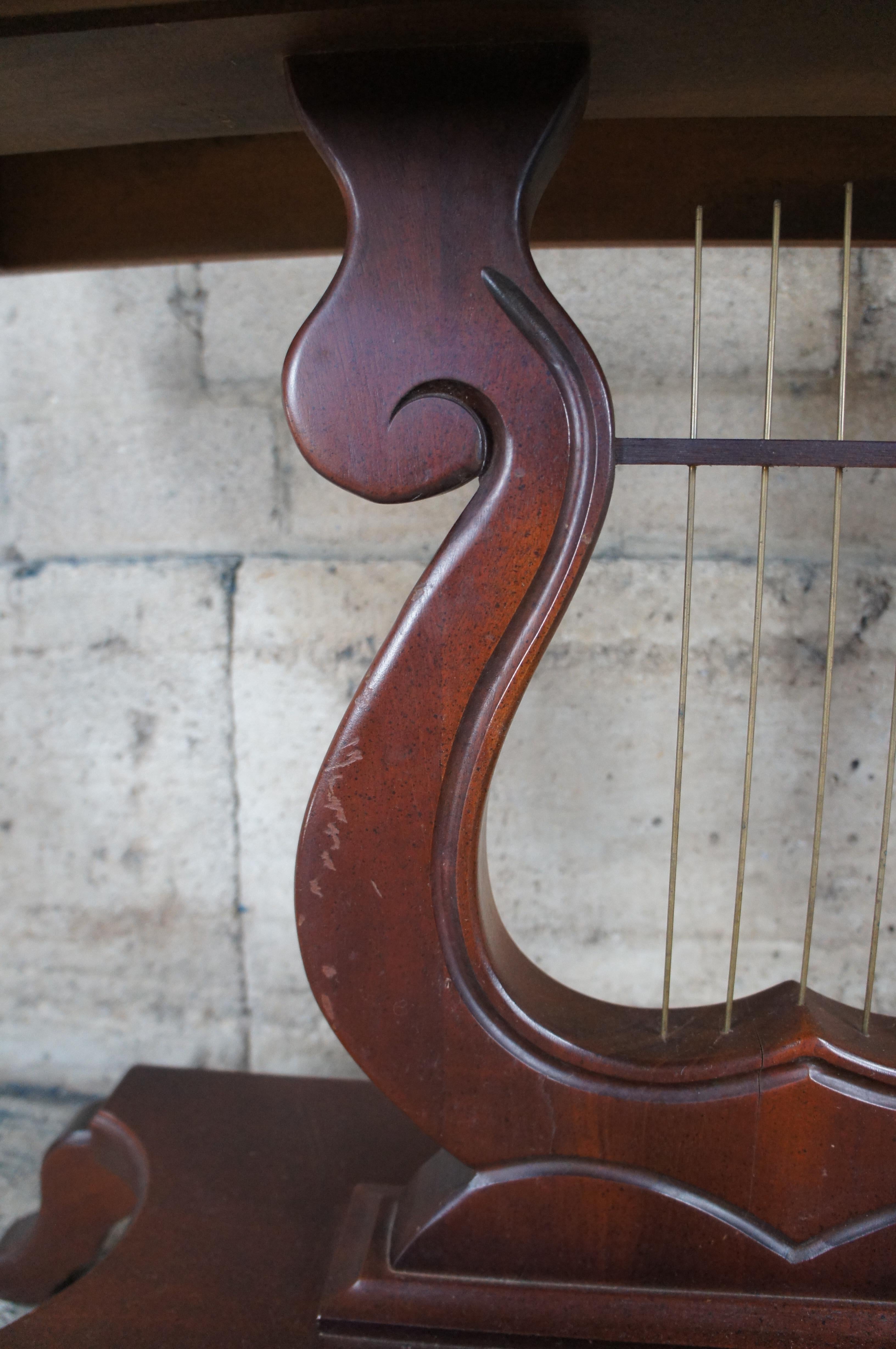 J.B. Van Sciver Cherry Lyre Harp Top Hall Entry Parlor Console Table 40