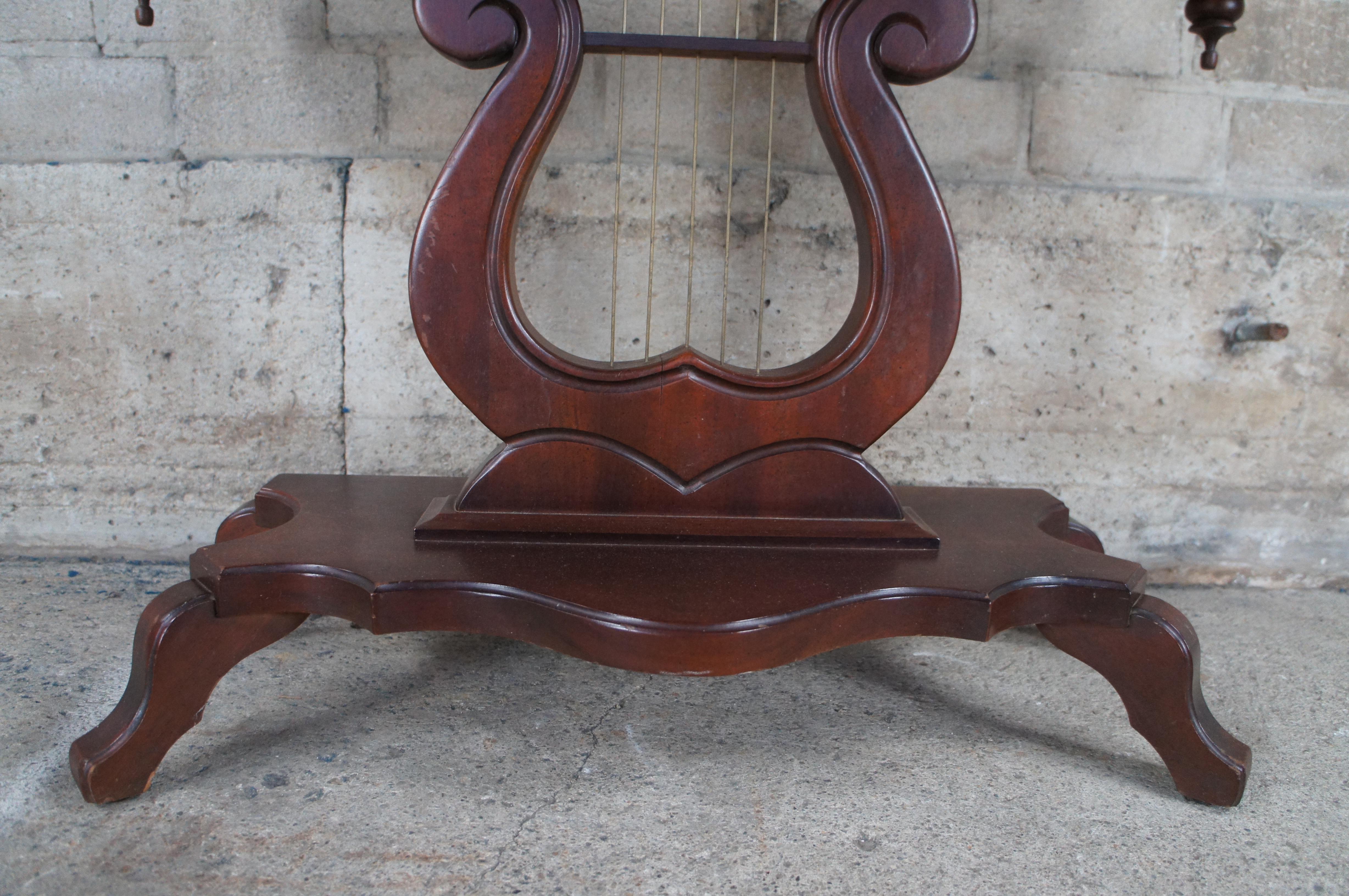 J.B. Van Sciver Cherry Lyre Harp Top Hall Entry Parlor Console Table 40