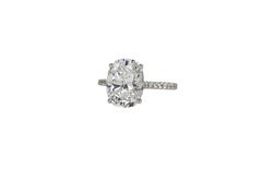 J. Birnbach GIA 3,51 Carati E Flawless Diamante Taglio Cuscino Anello Solitario in Platino
