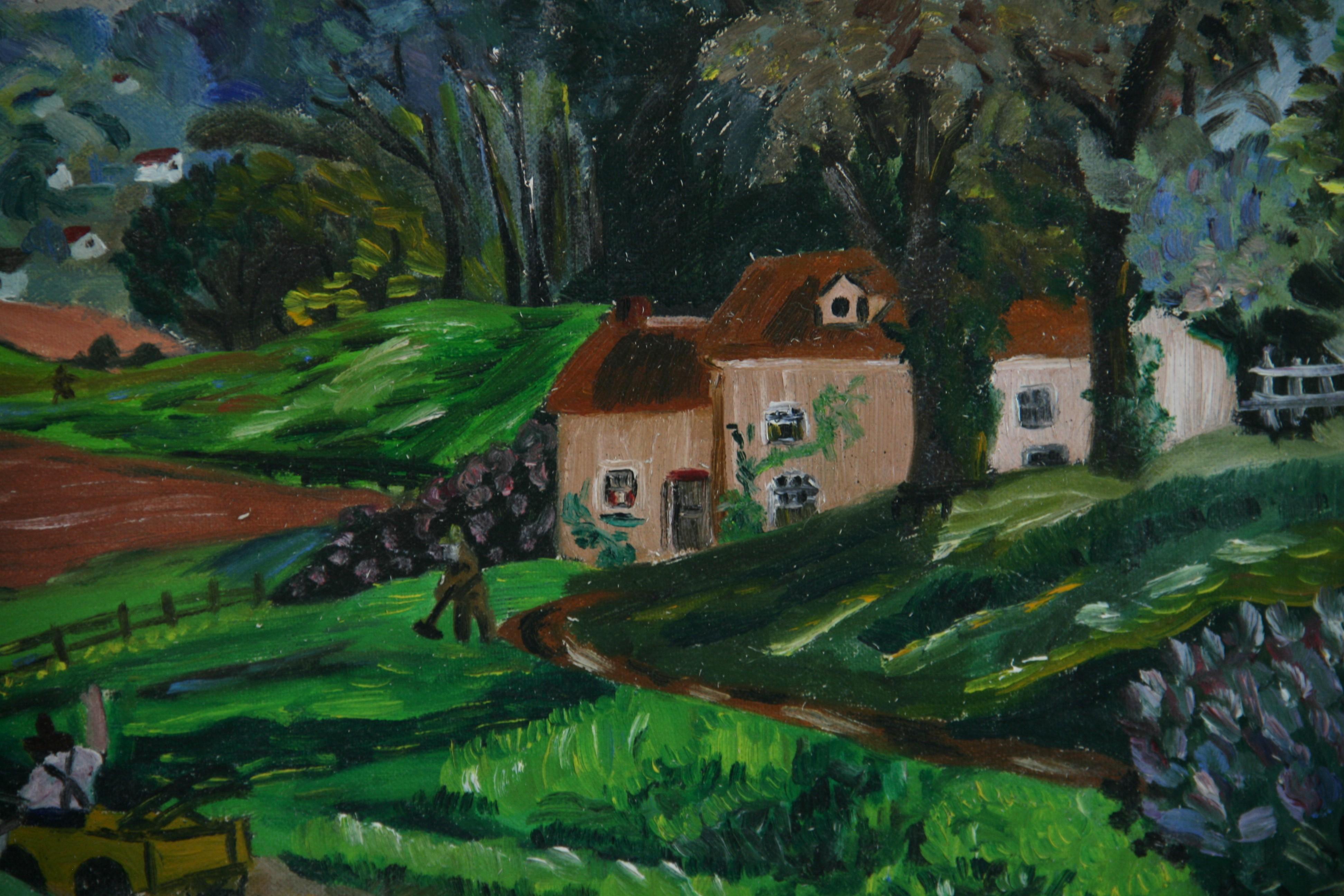 3823 Paese inglese   pittura di paesaggio
Dimensioni dell'immagine 15,5x19,5