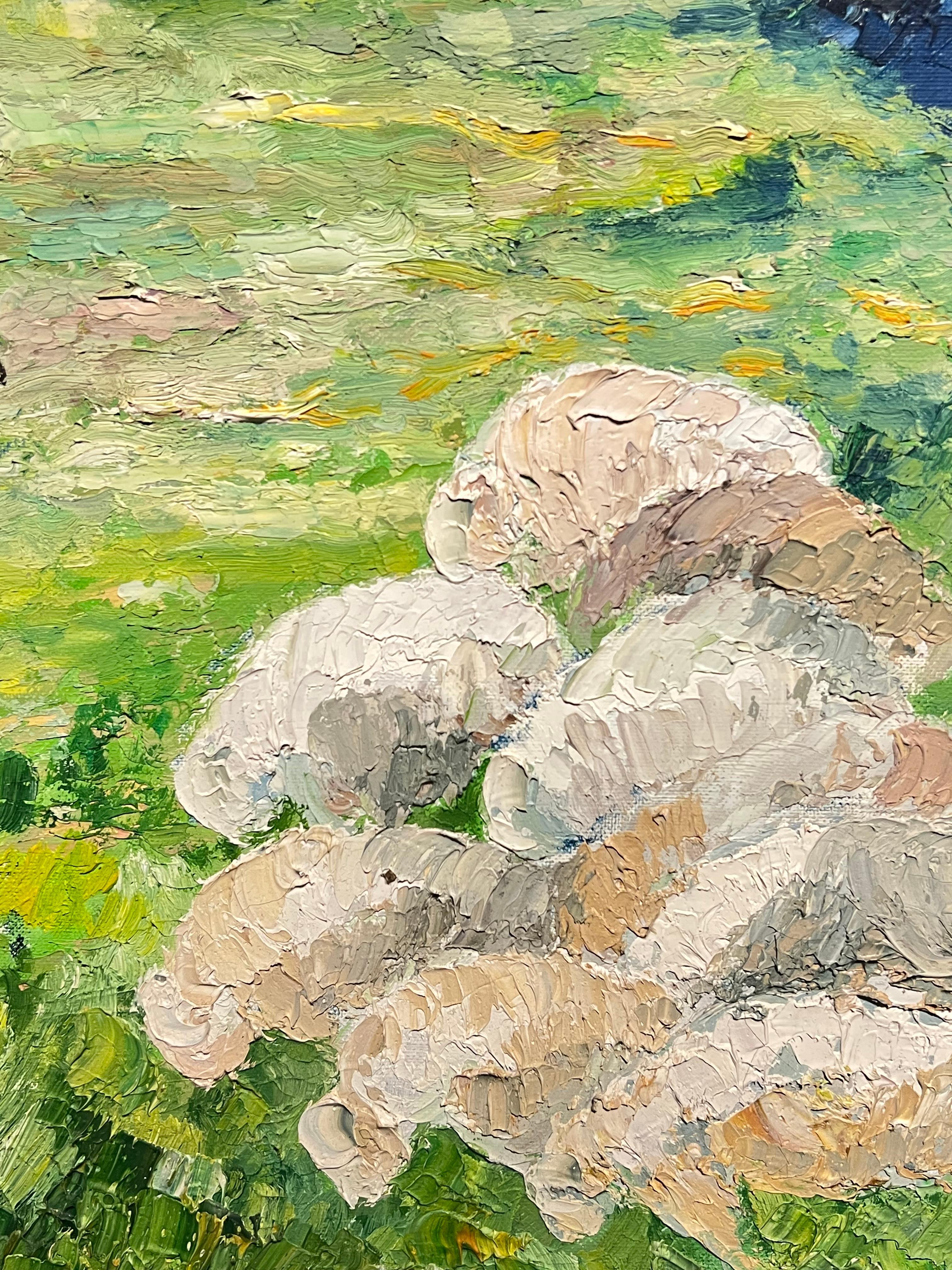 Pastori all'alba Grande dipinto a olio post-impressionista francese degli anni '70 in vendita 7