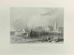 St.Nicholas's Church, Liverpool - Engraving  by  J.C. Armytage - 1845