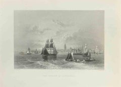 The Mersey in Liverpool – Radierung  von  J.C. Armeezeitalter – 1845