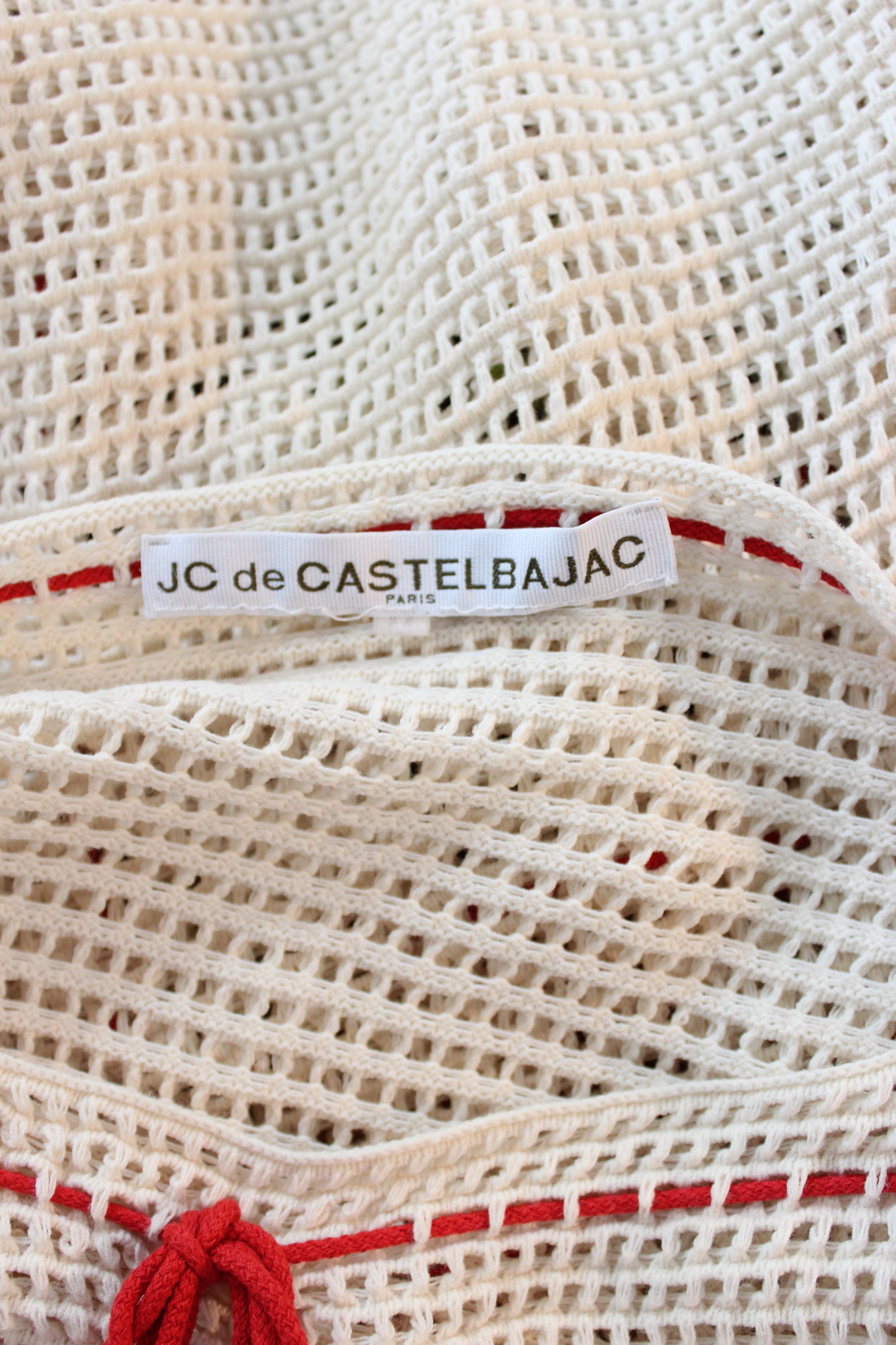 Jc de Castelbajac Beige Red Cotton Mesh Sweater 1