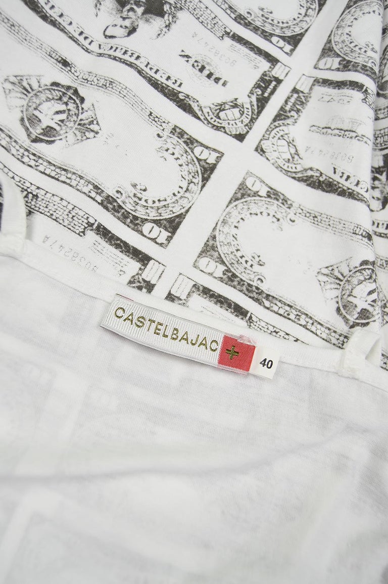 JC de Castelbajac Iconic Vintage Dollar Money Print Pop Art Jersey