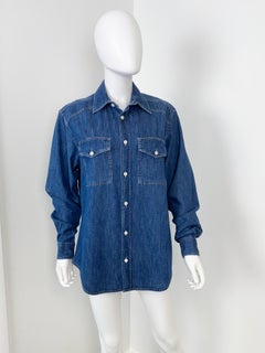 JC de Castelbajac Mickey Mouse Denim Shirt Size Men S or Women L/XL, Spring 2012