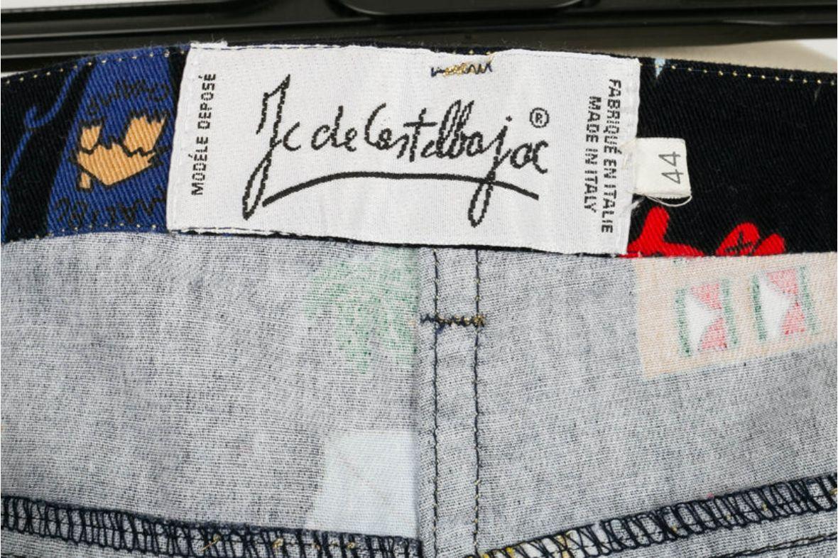 JC de Castelbajac Printed Cotton Pants For Sale 2
