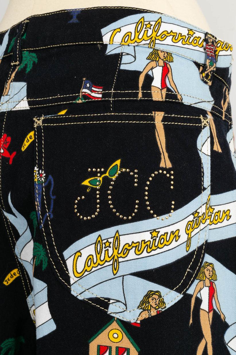 JC de Castelbajac Printed Cotton Pants For Sale 3