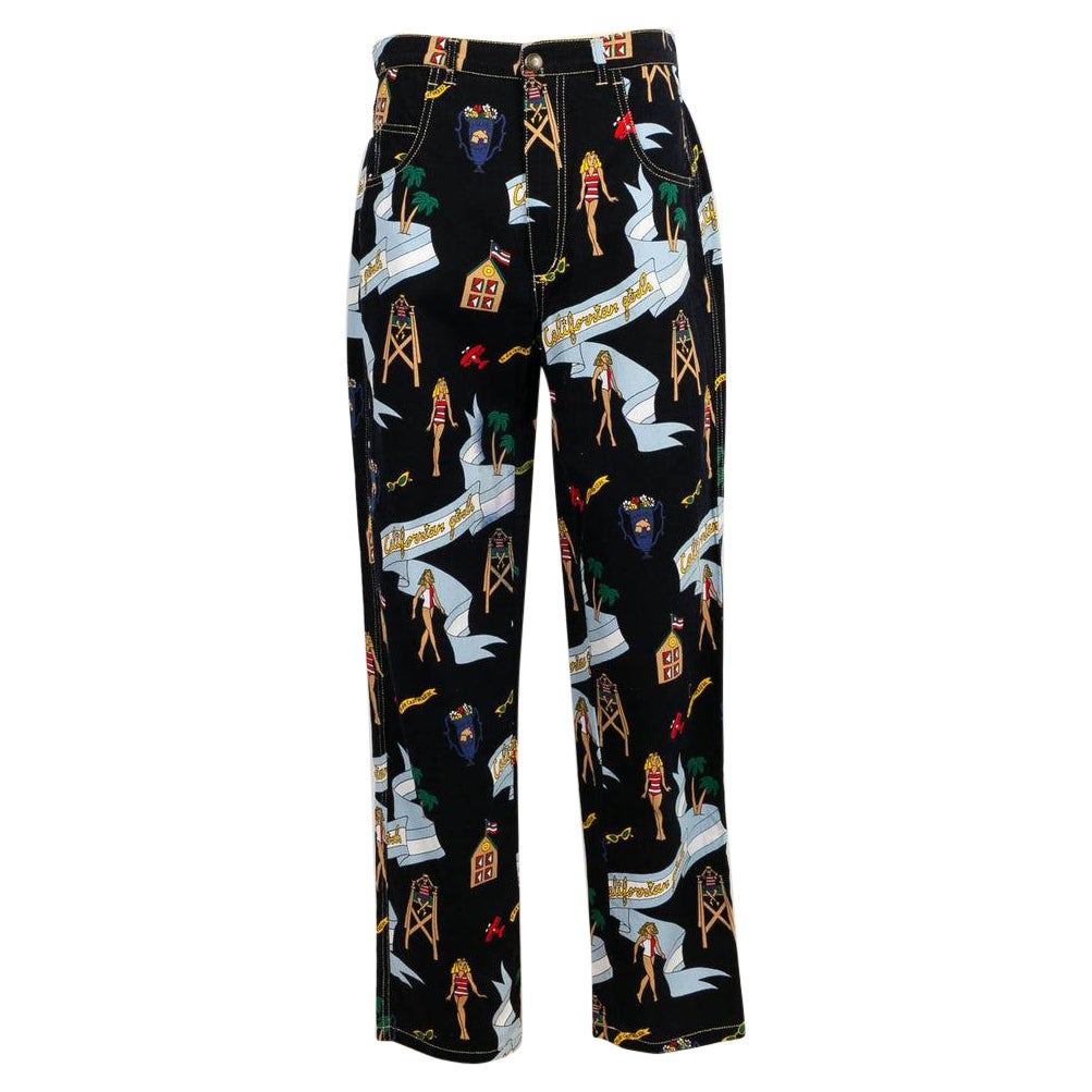 Pantalon en coton imprimé JC de Castelbajac