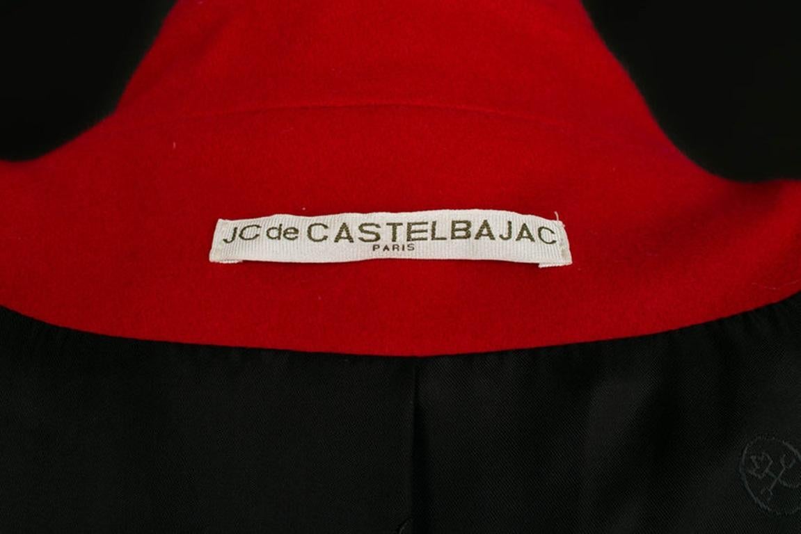 JC de Castelbajac Roter Mantel aus Schurwolle im Angebot 5