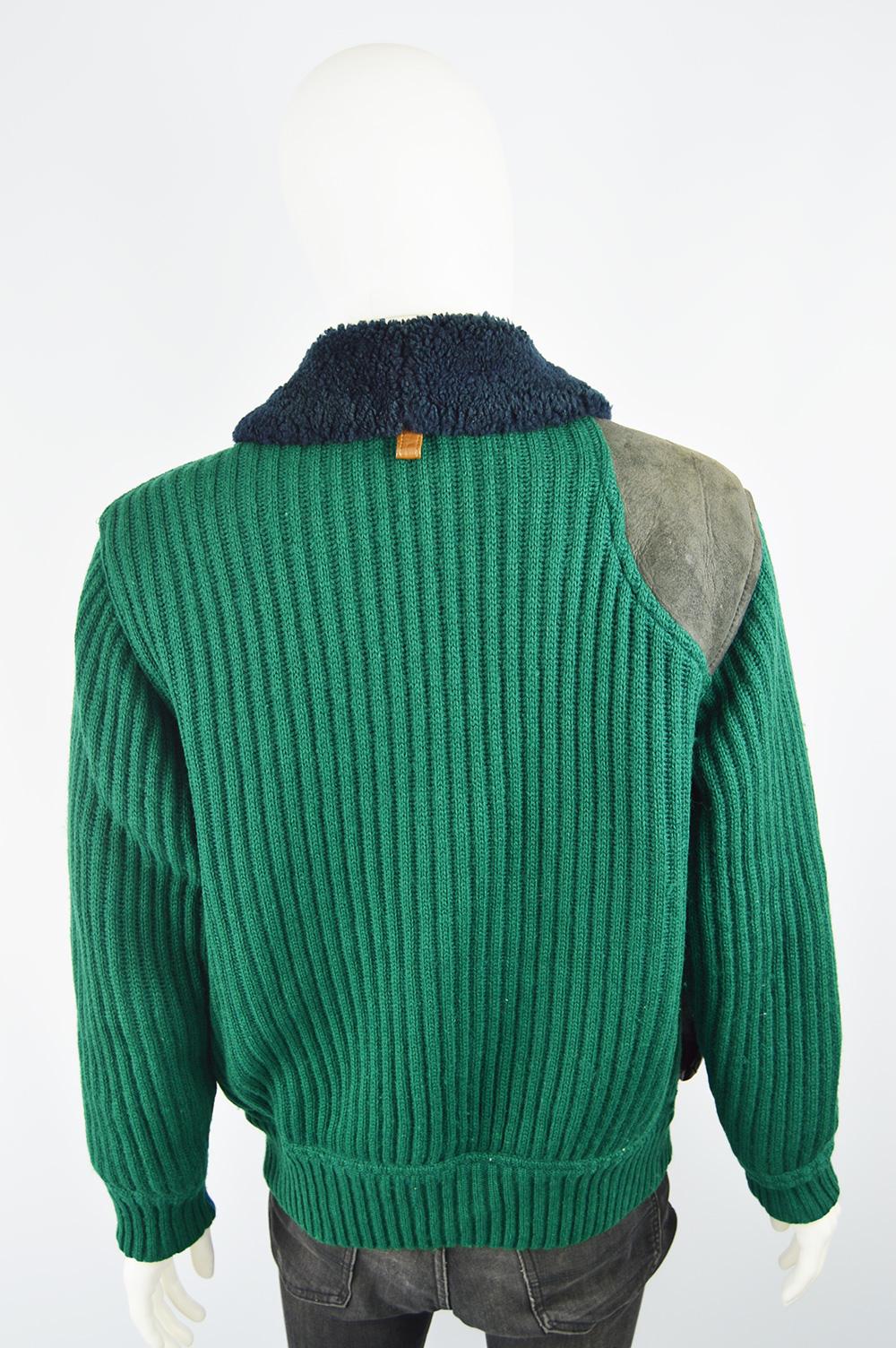 JC de Castelbajac x Iceberg Mens Vintage Sheepskin:: Wool & Leather Coat:: 1990s 3