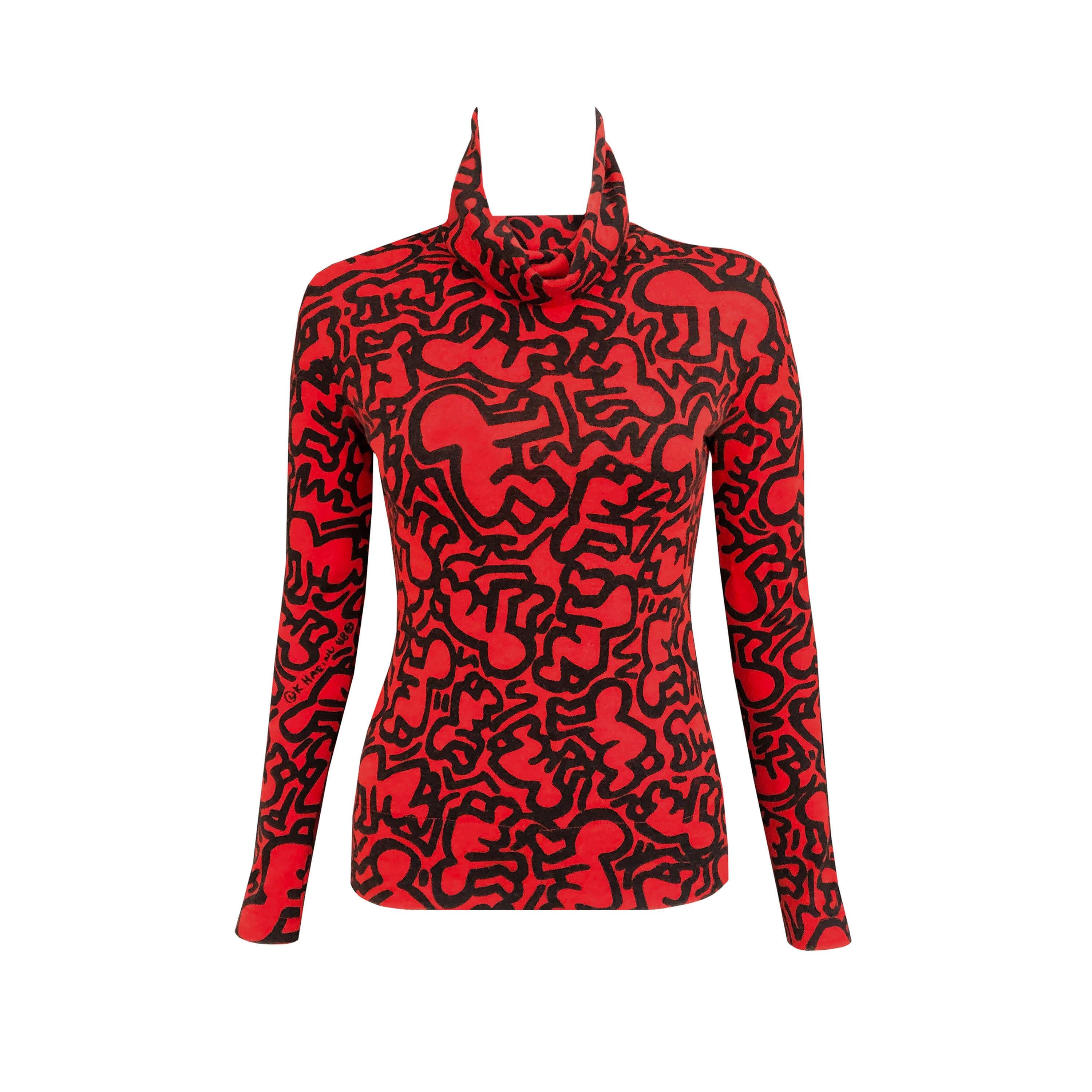 JC de Castelbajac x Keith Haring - 1990s Vintage Jumper - Stretch Knit 1