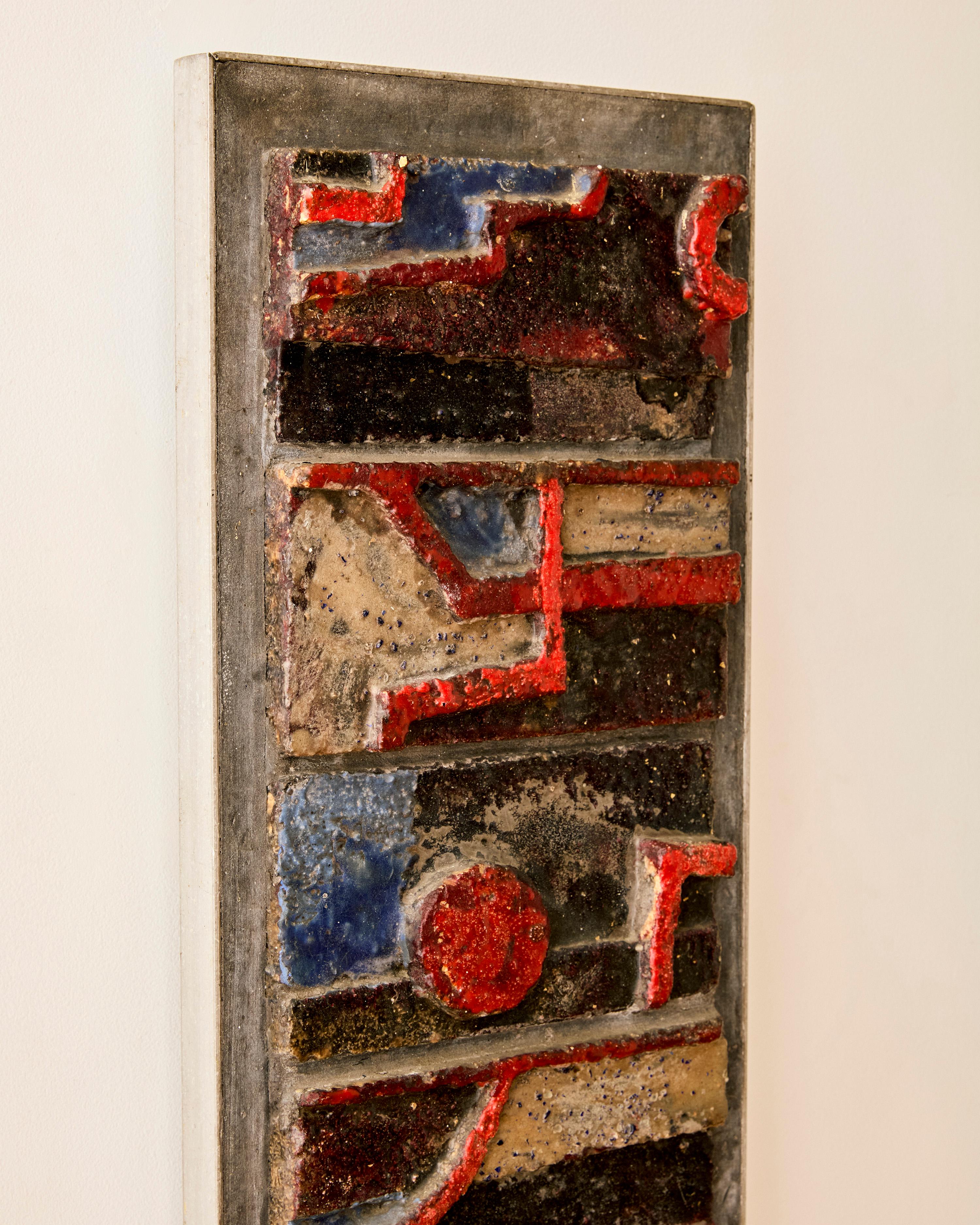 American J.C. Menihan Untitled Carved Brick Wall Hanging For Sale
