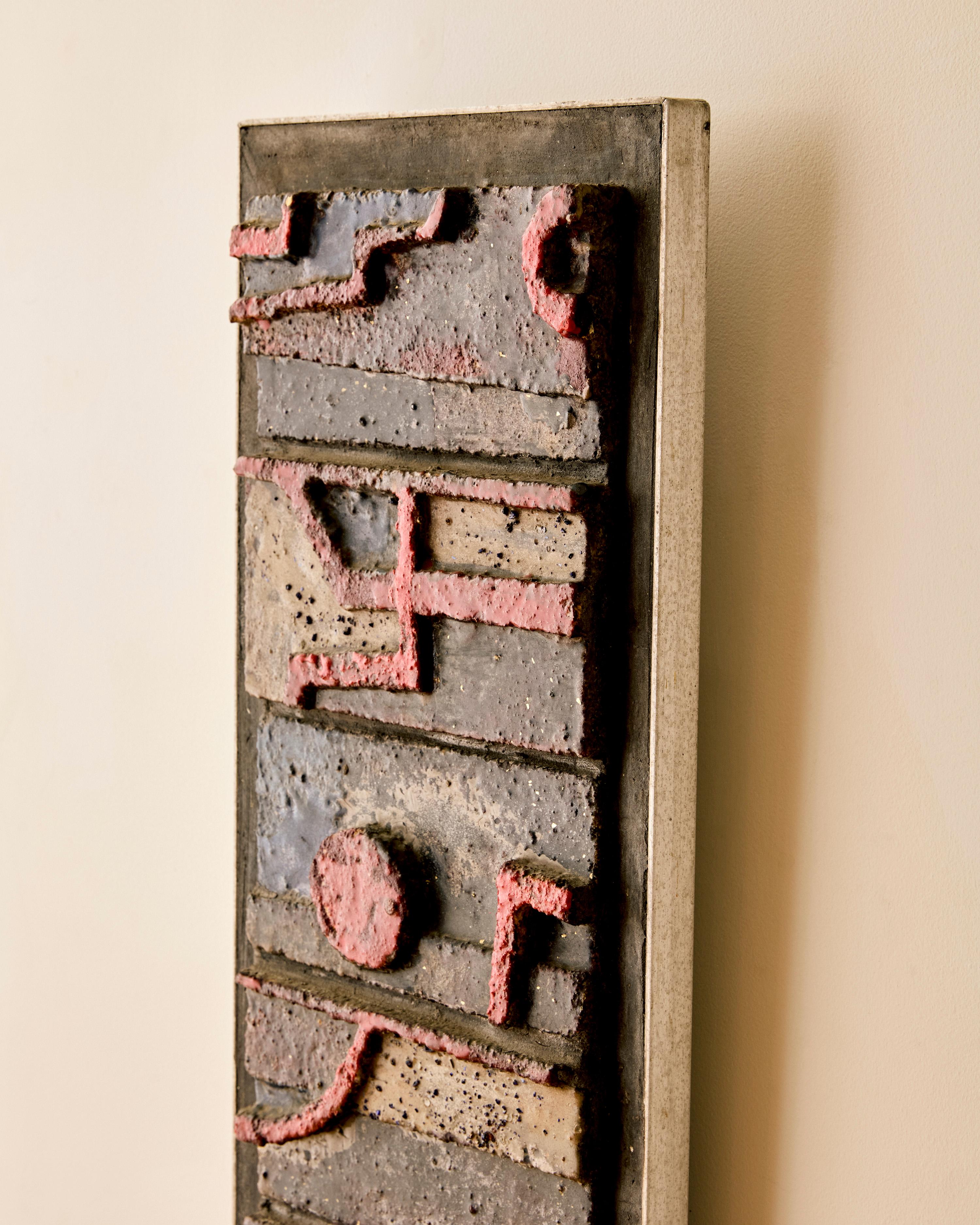 Late 20th Century J.C. Menihan Untitled Carved Brick Wall Hanging For Sale
