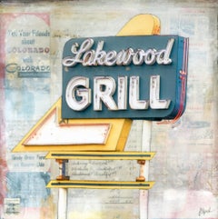 "Lakewood Grill, " Mixed Media Painting