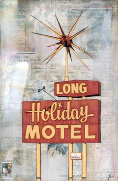 "Long Holiday Motel, " Mixed Media Painting