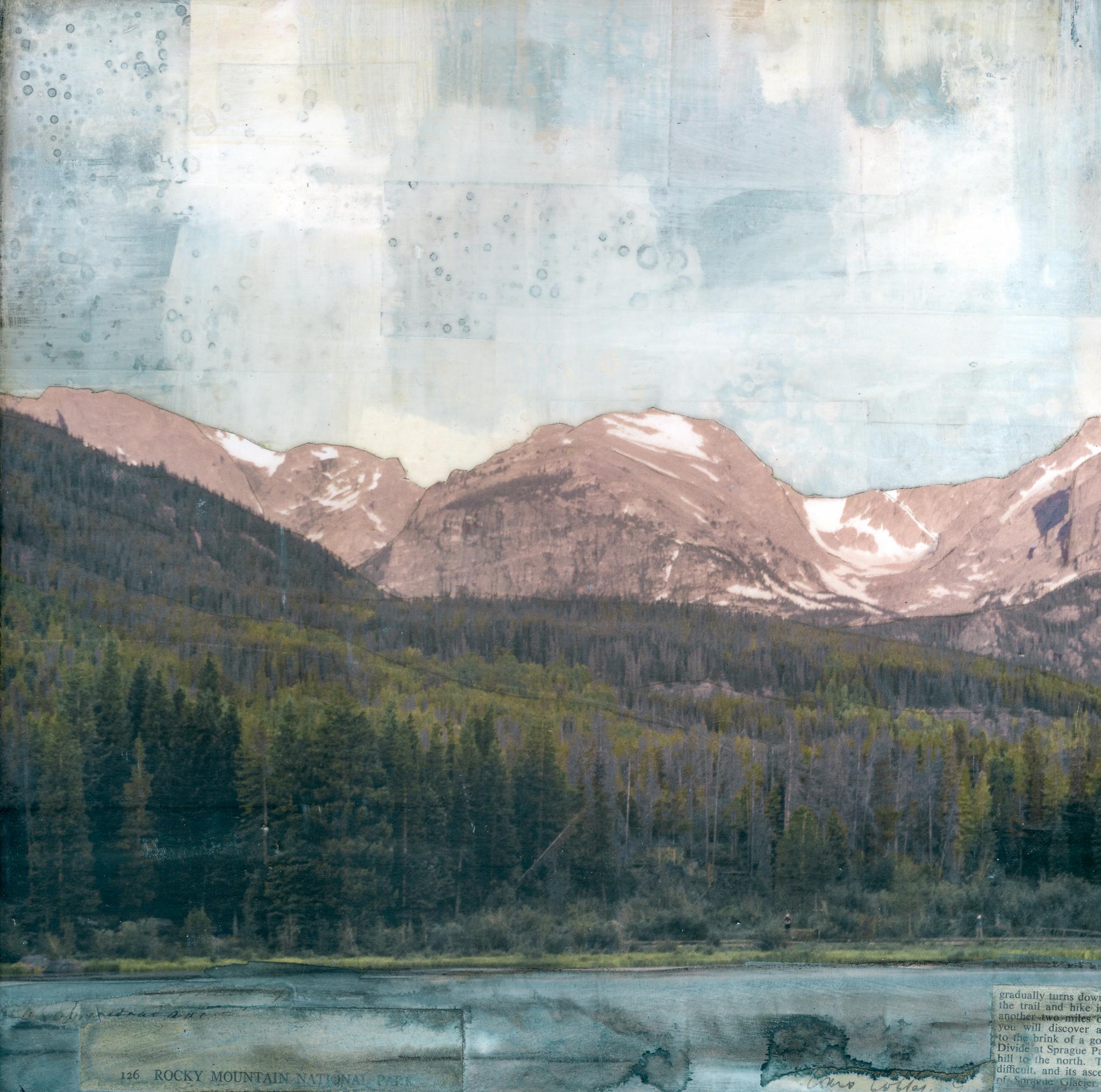 Landscape Painting JC Spock - Peinture technique mixte « Arctic Lake I »