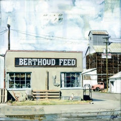 Used "Berthoud Feed" Mixed Media Painting