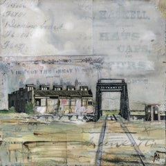 "Bridge to Roundhouse II, " Mixed Media Painting