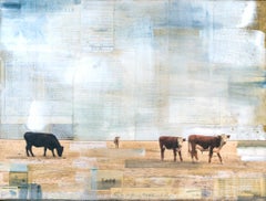 "Cow & Plains" Mixed Media Painting