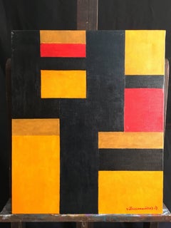 French Cubist Abstract Painting , signed