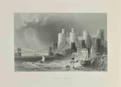 Antique Conway Quay - Etching by J.C.Armytage - 1845
