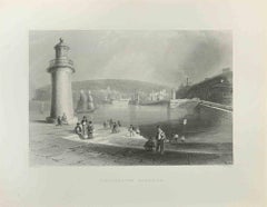Antique Whitehaven Harbour - Etching by J.C.Armytage - 1845
