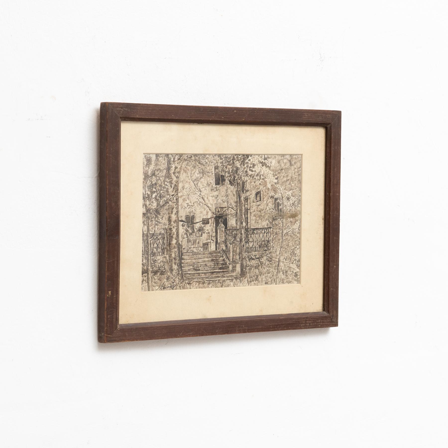 Disegno di J.Casas, 1960 circa *medidas In condizioni buone in vendita a Barcelona, ES