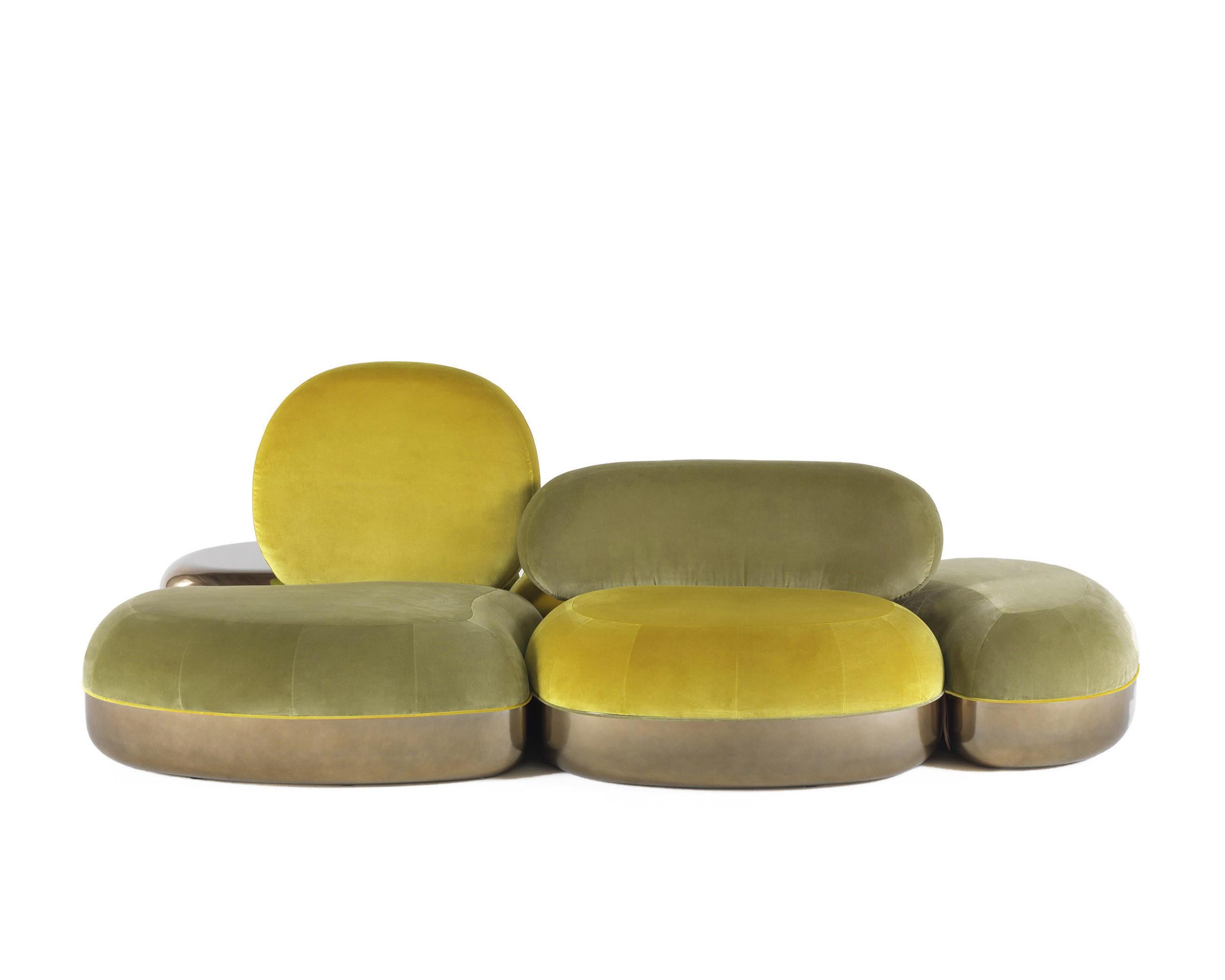 For Sale: Green 21st Century Belmer Sofa in Velvet by Matteo Cibic