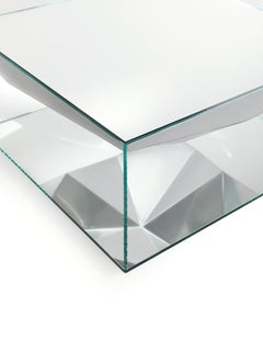 Table centrale « Square » de Dolmlod du 21e siècle en verre et miroir par CTRLZAK