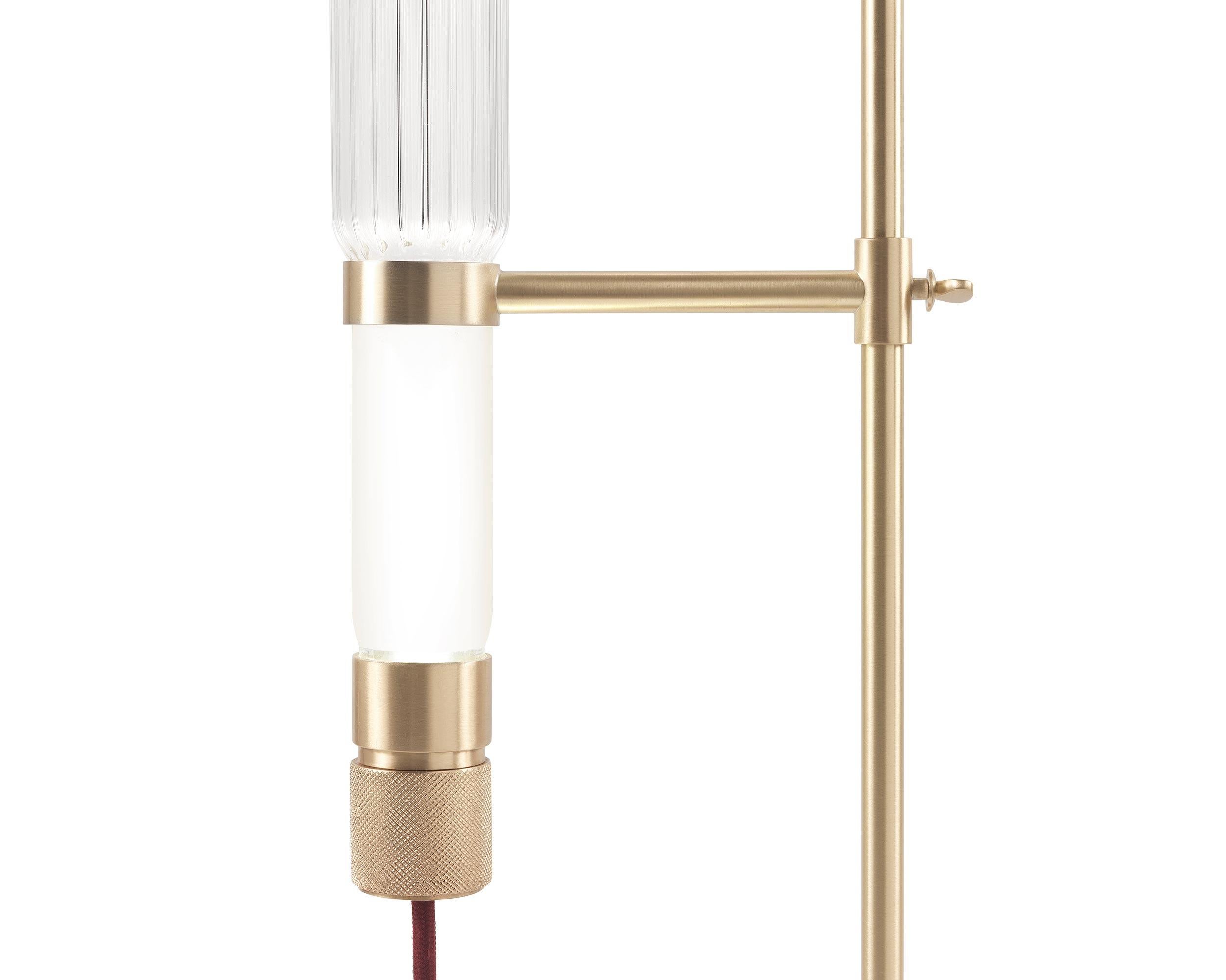 Italian 21st Century Kryptal Table Lamp in Brass and Natural Lava Stone by CTRLZAK For Sale
