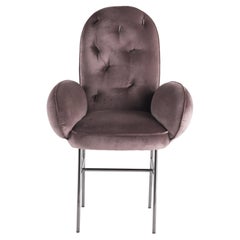 21st Century Ttemic Chair with Arms in Lavender Velvet by Matteo Cibic